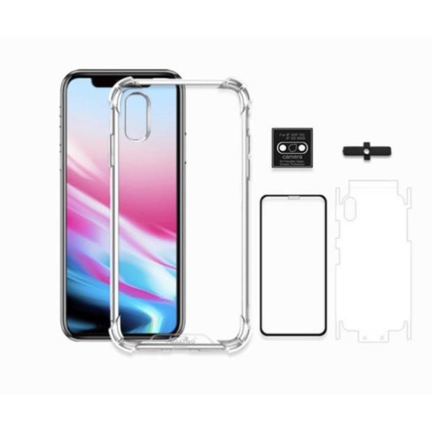 Bộ combo cường lực, dán lưng ppf, dán cam, ốp chống sốc siêu bảo vệ cho ip 7/8 plus, X/ Xs/ Xs Max