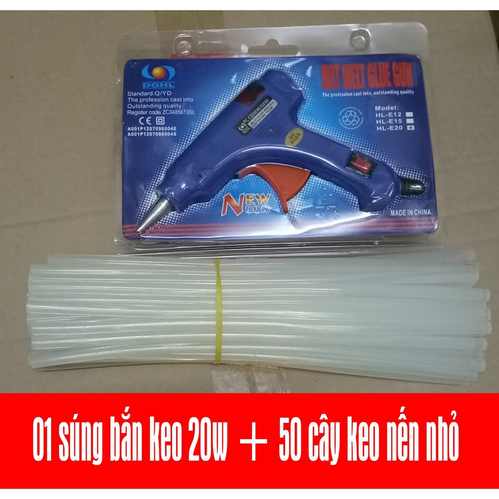 Combo súng bắn keo nến và 50 cây keo nến nhỏ