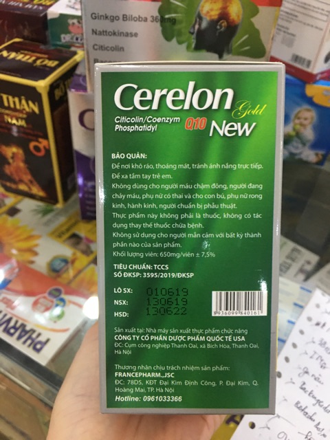 Hoạt huyết dưỡng não Cerelon gold bổ não tăng cường trí nhớ (h/100v)