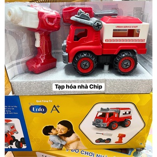 Xe tải lắp ráp điều khiển chơi 3 chế độ-quà tặng enfa