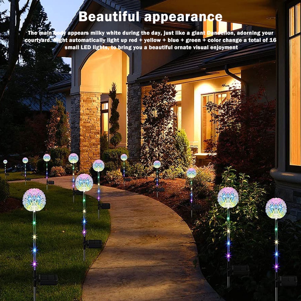 Đèn LED Năng Lượng Mặt Trời Chống Thấm Nước Hình Cầu Hoa Bồ Công Anh Trang Trí Sân Vườn