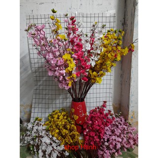 Combo 10 cành hoa mai hoặc hoa đào (sản phẩm không bao gồm chậu)