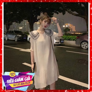 Đầm ngắn nqc002 nv cổ thêu