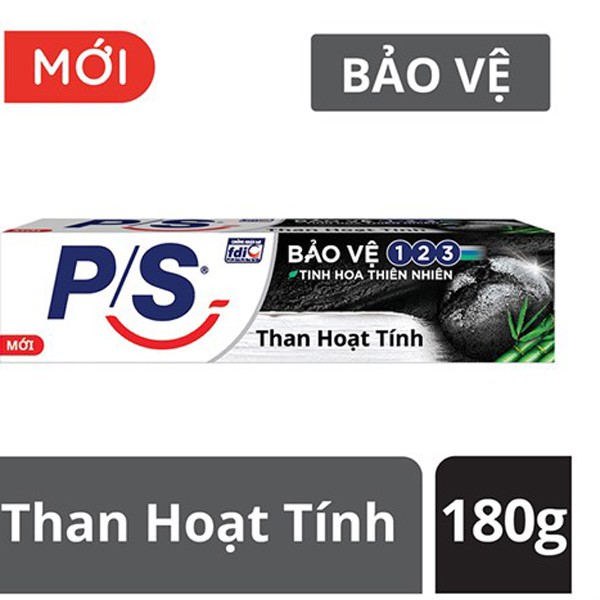 Kem đánh răng PS bảo vệ 123 than hoạt tính 180g