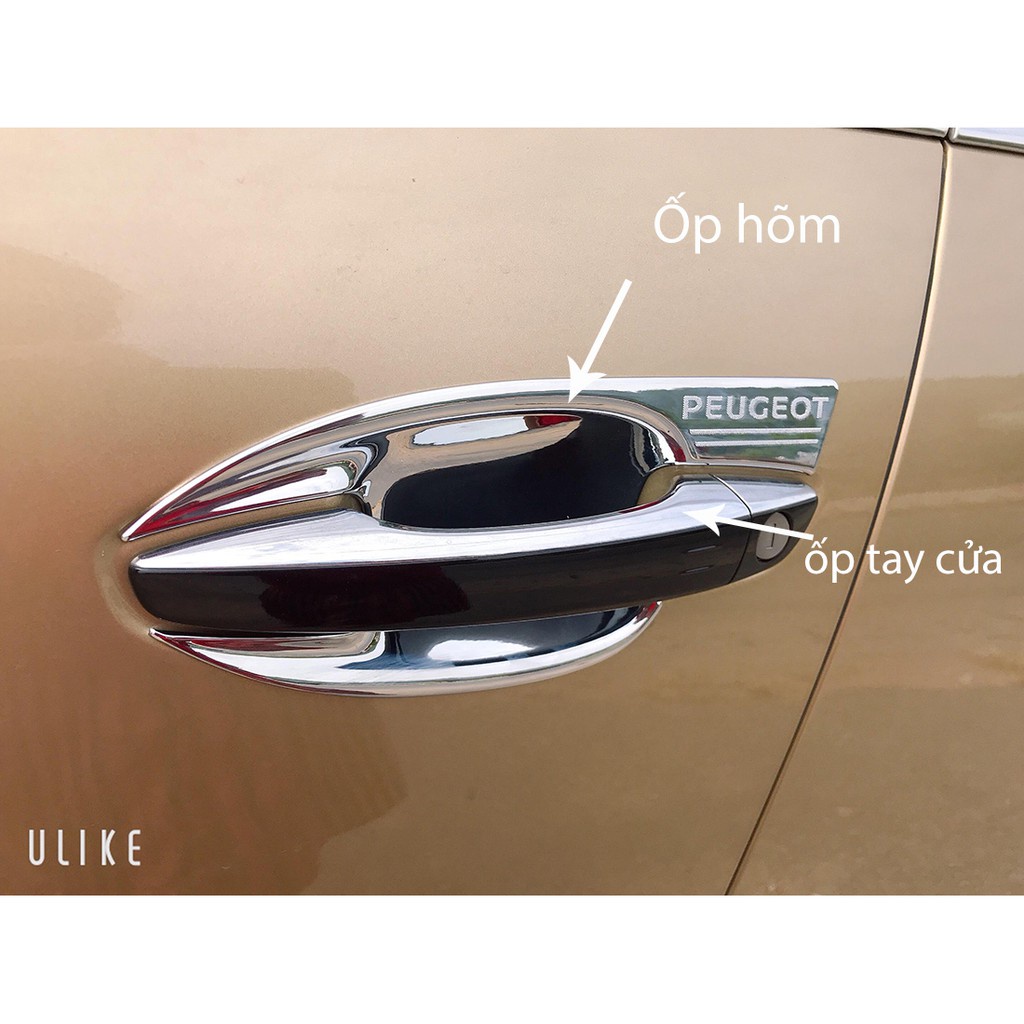 Ốp Tay Nắm Hõm Cửa Peugeot 3008/ 5008 Mạ Crom cao cấp