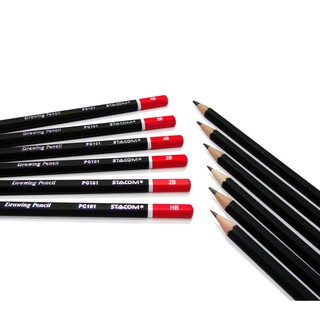 [Trợ giá] Combo 2/6 cây bút chì gỗ kỹ thuật | Độ chì 2B/3B/4B/5B/6B/HB, ngòi chống gãy, siêu nhẹ | Stacom PC101