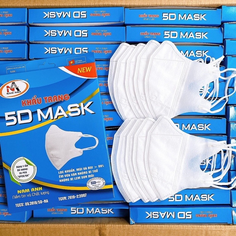 Khẩu trang 5D Mask Nam Anh Màu Trắng Famapro