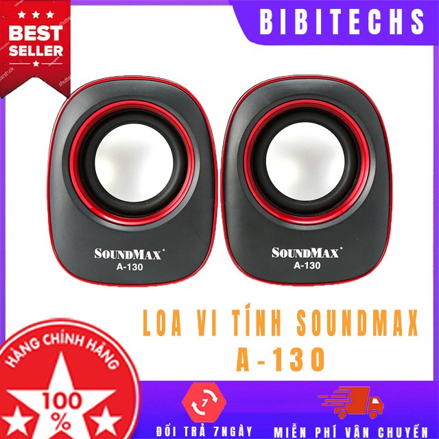 [Chính hãng] Loa vi tính soundmax A130 loa máy tính nhỏ gọn jack 3.5mm cổng usb tiện dụng - BiBiTechs