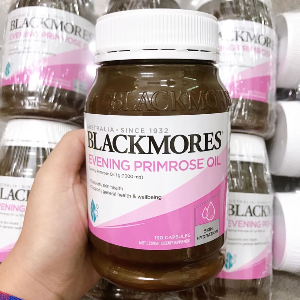 Tinh dầu Hoa anh thảo Blackmores Evening Primrose Oil Úc giúp làm đẹp da tóc, cân bằng nội tiết, giảm mụn 190 viên