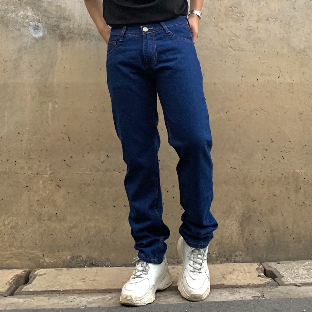 Quần jean nam ống suông trung niên chất bò trơn cao cấp big size