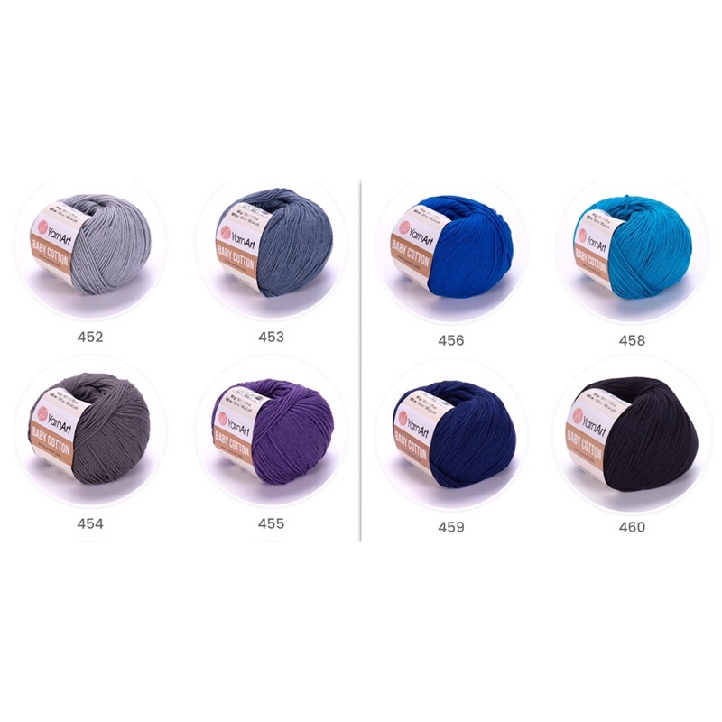 Len YarnArt Baby Cotton (Bảng màu 2) (cuộn 50gr)