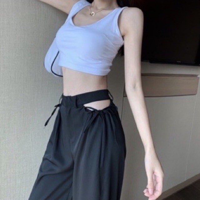 Quần suông hack chân khoét eo sexy