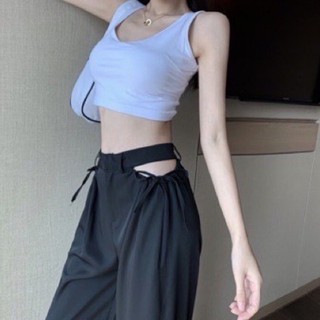 Quần suông hack chân khoét eo sexy