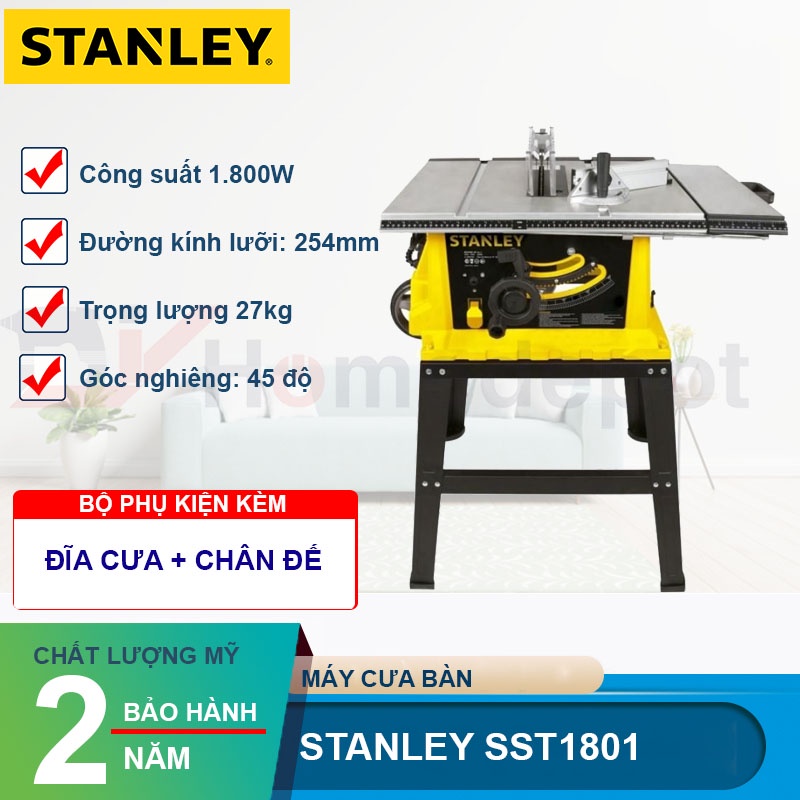 Máy cưa bàn 1800W Stanley SST1801-B1