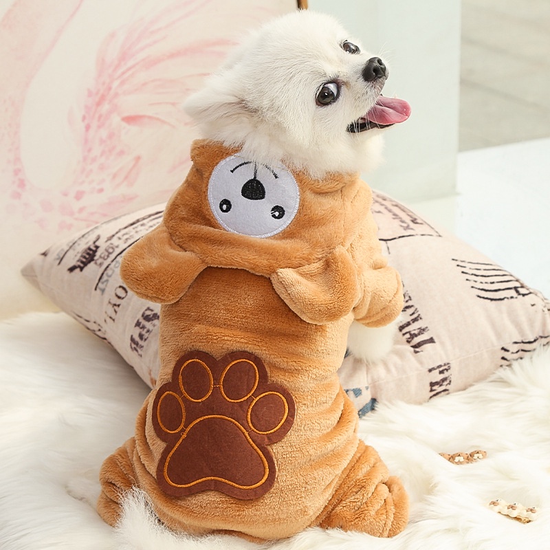 Bộ gấu nhung nâu cho chó mèo