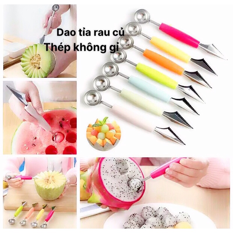Muỗng tỉa rau củ kèm dao