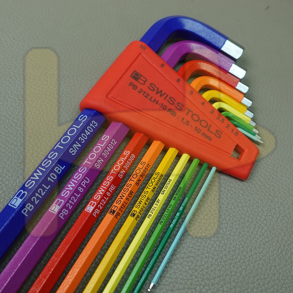 Bộ lục giác PB Swiss Tool màu mã PB 212.LH-10RB - Lục lăng size 1,5-10mm