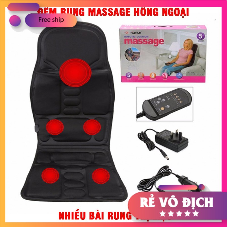 Đệm MASSAGE TOÀN THÂN NHẬP KHẨU [8 bài massage và 3 mức cường độ] phù hợp ở Văn Phòng, trên oto