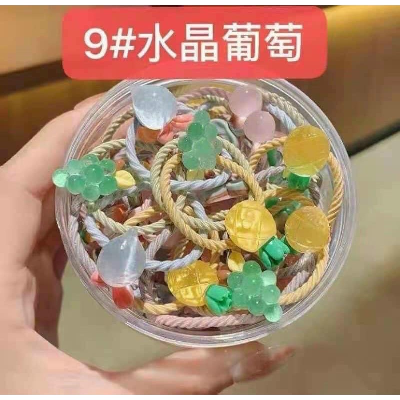 HỘP DÂY BUỘC TÓC 30 CHI TIẾT - HỘP DÂY BUỘC TÓC HỌA TIẾT ĐÁNG YÊU CHO BÉ