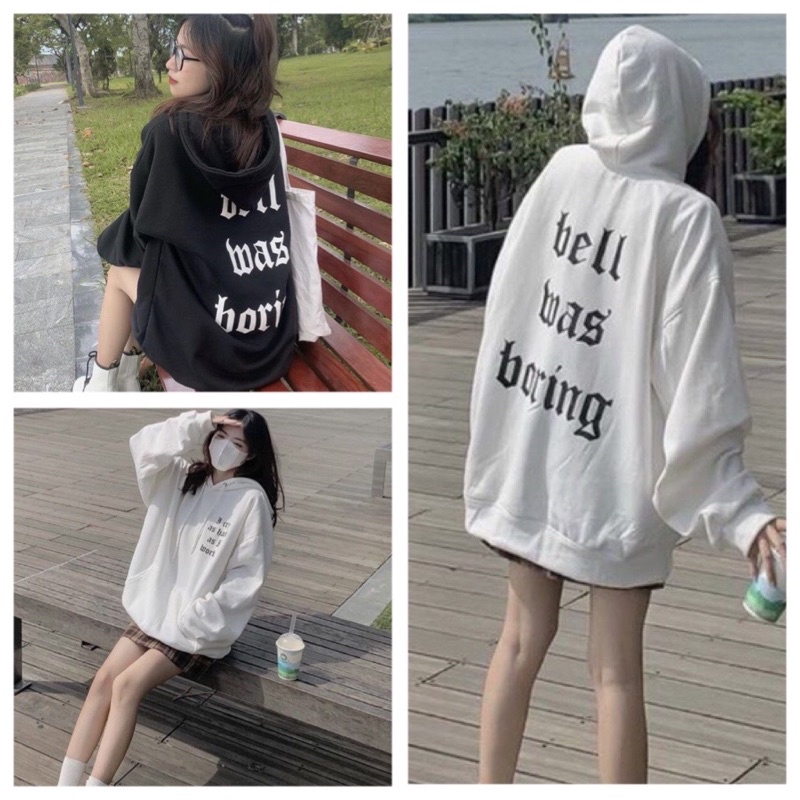 Áo Nỉ Hoodies Mũ Bell Mas Boring Unisex Form Rộng Nam Nữ HotHit(Hàng Sẵn)