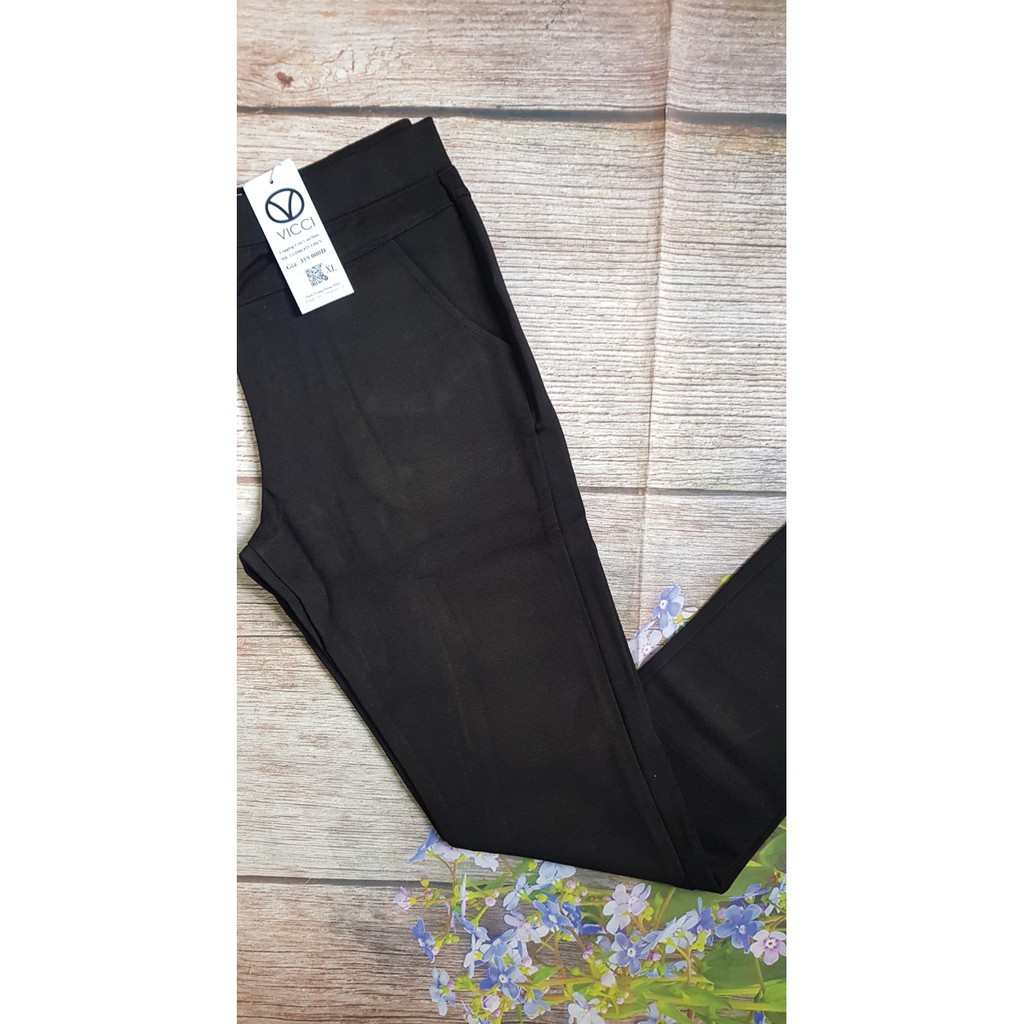 Xả kho siêu sốc Quần Legging Vicci dáng dài 4 túi vải đen . | BigBuy360 - bigbuy360.vn