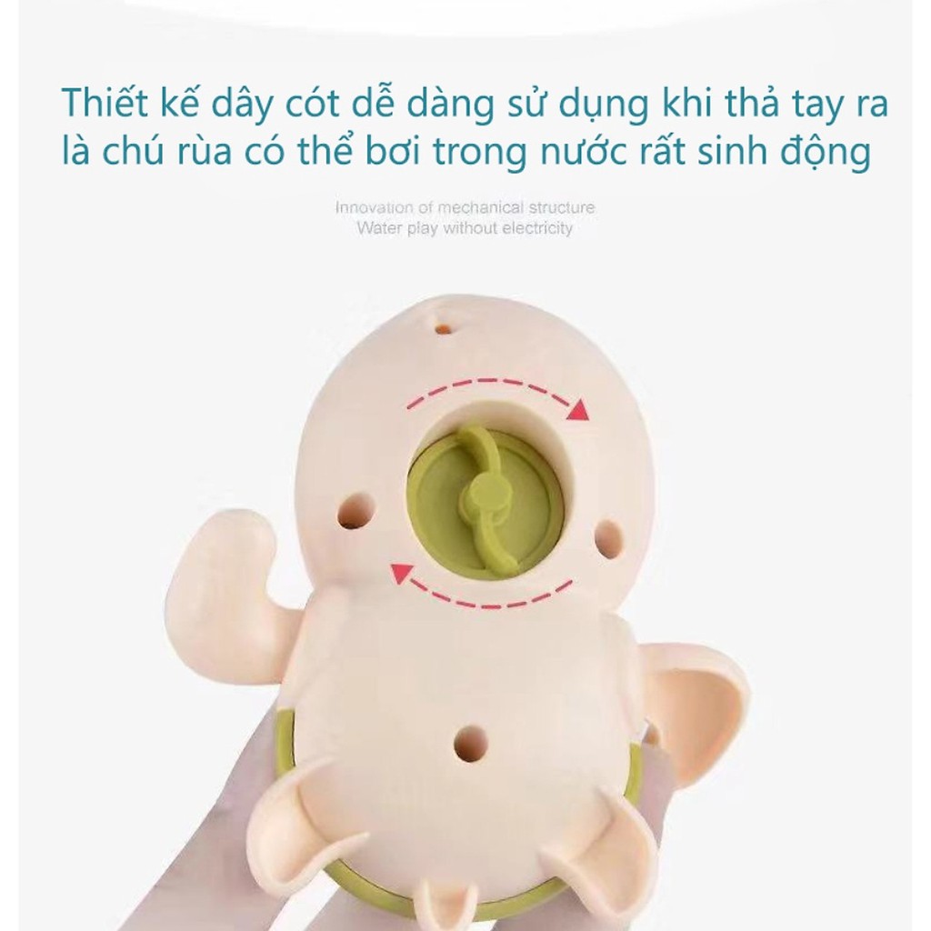 Đồ chơi rùa bơi trong nước vặn cót cho bé, đồ chơi nhà tắm thông minh - Monnie Kids