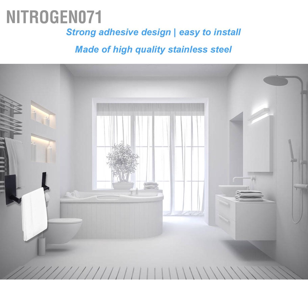Giá đỡ treo khăn / cọ trang điểm / khăn tắm gắn tường có thể gấp gọn - Thép Không Gỉ 304 Màu Đen Chống Nước Chống Mòn Nitrogen071