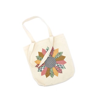 Túi Tote vải có khóa nhiều ngăn Pillowy Quilsun Trắng FOH
