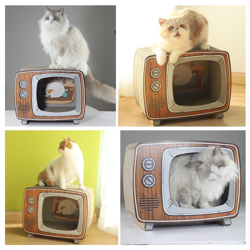 [Phiên bản mới]Cào móng kết hợp ổ nằm cho mèo Cat Scratch Board hình Tivi Phụ kiện cho mèo