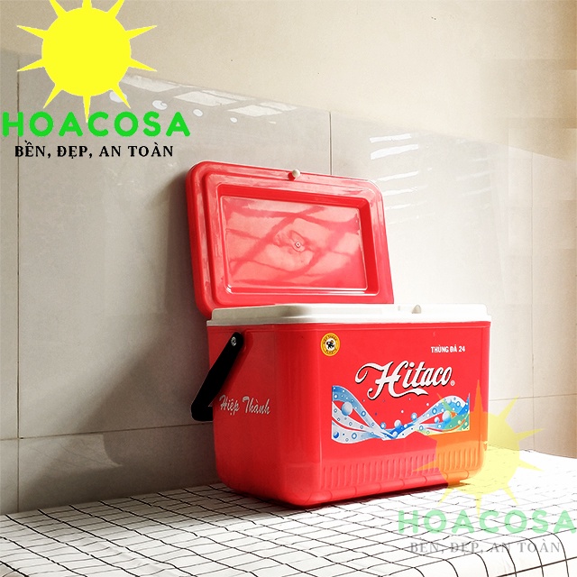 Thùng Đá Nhựa 24 Lít  Hitaco- Có Vòi Xả, Tay Xách Tiện Lợi, Giữ Đá Lâu- Đồ Gia Dụng Hoacosa