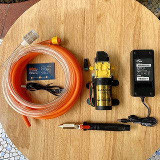 Bộ máy bơm rửa máy lạnh, phun sương tưới lan, phun thuốc sau bơm 60w Sinleader của Nhật Bản