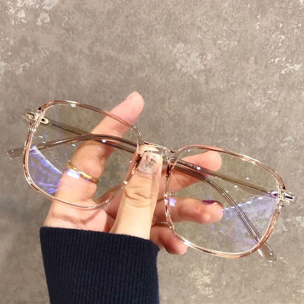 Mắt Kính Chống Ánh Sáng Xanh Tròng Trong Suốt Phong Cách Vintage Thời Trang