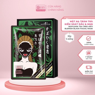  Mặt nạ tràm trà SEXYLOOK kiểm soát dầu và mụn hộp 5 miếng x 28ml 