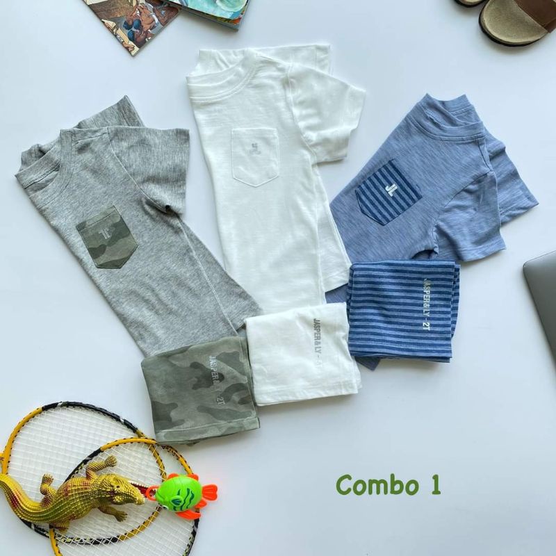 Bộ đồ bé trai thun 100% cotton, vải nhập khẩu Hàn Quốc
