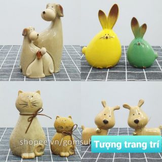 Tượng sứ trang trí đồng giá Bát Tràng - bộ 2-3 con - Phần 1