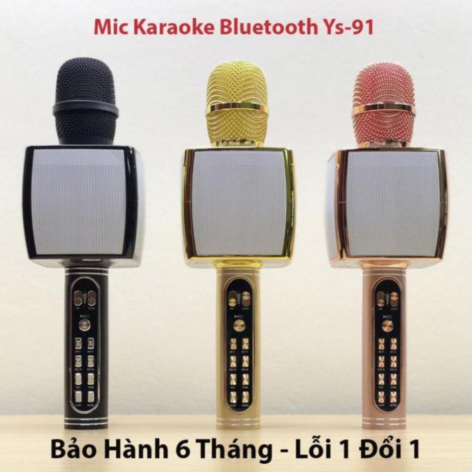 Mic Hát Karaoke  YS-91 hàng loại 1, Micro karaoke bluetooth âm thanh chuẩn loa to,bảo hành 3 tháng