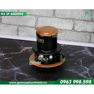 Phin pha cafe bằng sứ đẹp màu cà phê men Gốm