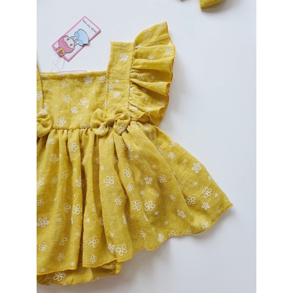 Set Cánh Tiên Trắng, Bộ Boi Hoa Thêu Chất Liệu Siêu Mát Cho Bé Sơ Sinh