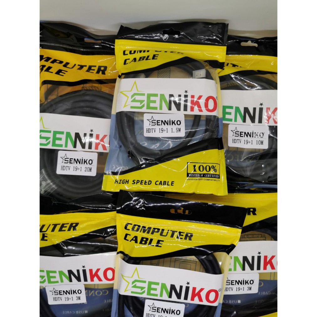 Cáp HDMI SENNIKO 2.0 hỗ trợ 3D, 4K 10M Chính hãng Bảo hành 1 năm