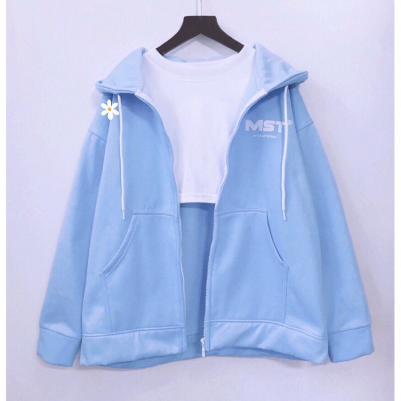 [Mã WASTMAY giảm 15% tối đa 30K đơn 150K] áo khoác nữ hoodie in chữ mst chất đẹp