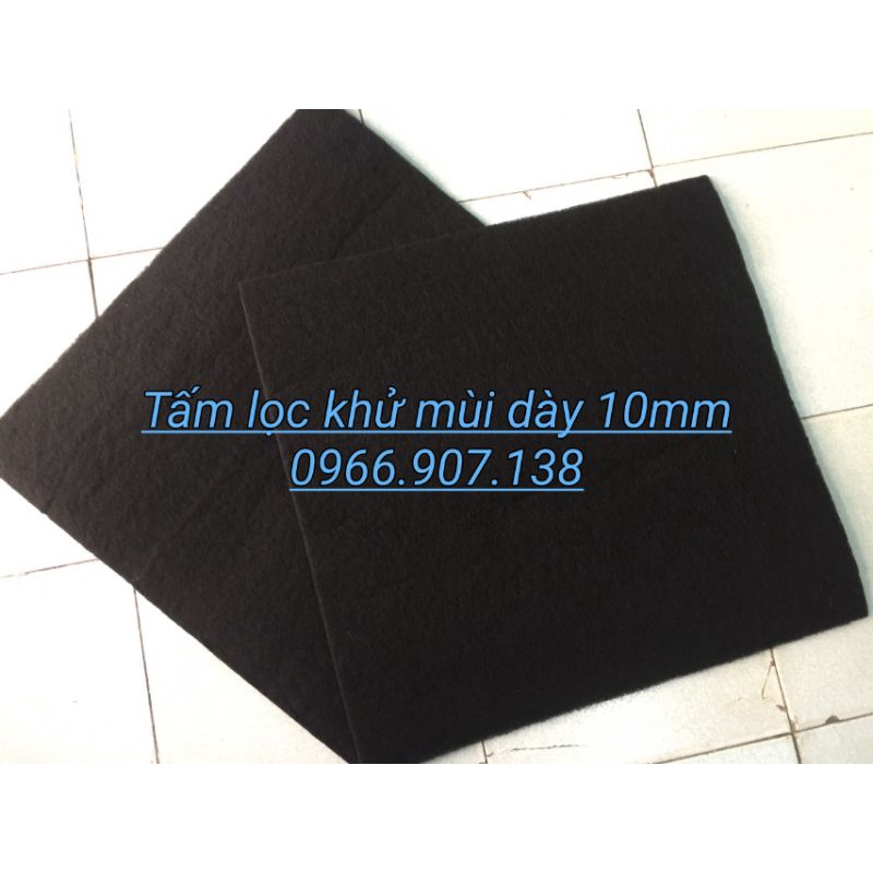 Bông Lọc Khử Mùi 100% Than Hoạt Tính. Tấm Lọc Carbon Khử Mùi Dùng Cho Máy Lọc Không Khí, Máy Hút Mùi Nhà Bếp Dày 10mm