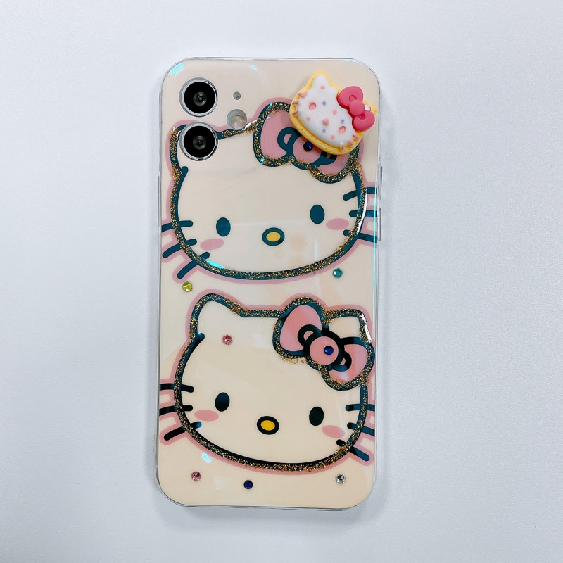 Ốp điện thoại mềm in hình Hello Kitty hoạt hình cho iPhone 13 12mini 11 Pro XS Max X XR 6 6S 7 8 Plus