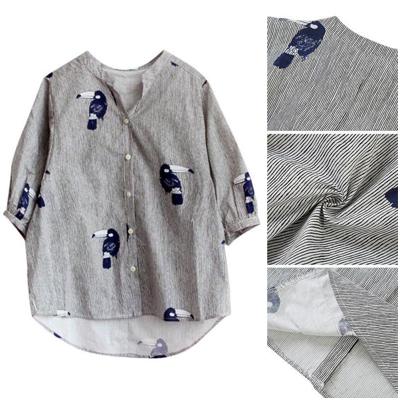 FREESHIP ĐƠN 99K_ Áo Sơ Mi Tay Lửng Hoạ Tiết Động Vật Dáng Rộng Cho Phái Nữ | BigBuy360 - bigbuy360.vn