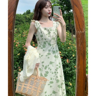Váy hoa nhí hai dây hotrend chất voan mềm dày dặn - ảnh thật shop chụp