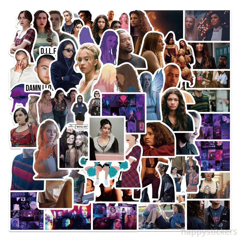 Euphoria Dán 50 Miếng Dán Kịch Euphoria Season 2 Chống Thấm Nước Đề Can Cho Laptop Ván Trượt Hành Lý