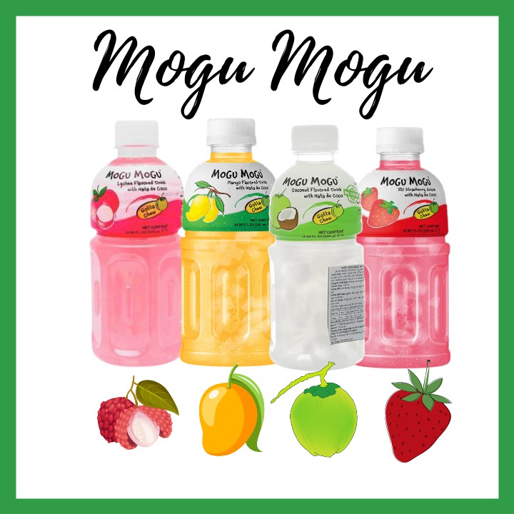(Combo 4 chai )Nước uống Mogu Mogu 4 vị trái cây 320ml