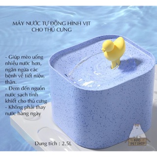 Máy nước tự động hình vịt cho thú cưng
