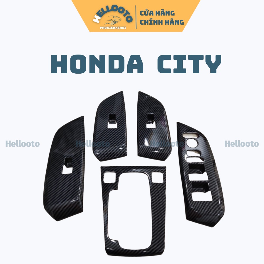 Ốp Nội Thất Xe Honda City 2021 2022 Cao Cấp Chất Liệu Nhựa ABS - 5 chi tiết (Tặng Kèm Keo Tăng Dính)