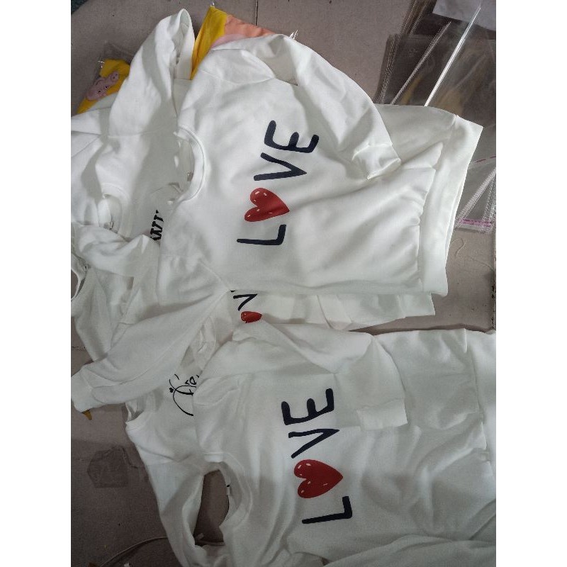 [sĩ] áo Sweater thu đông nỉ tay dài gia đình 3/4/5  in chữ LOVE siêu đẹp vải dày mịn không xù lông loại 1