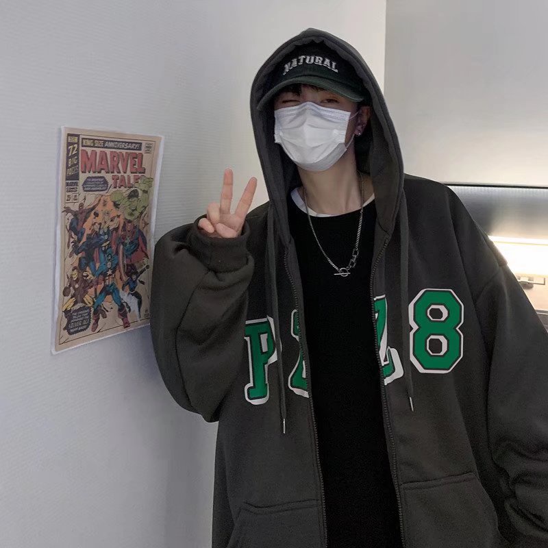 Áo Khoác Hoodie In Chữ Thời Trang Dành Cho Cặp Đôi